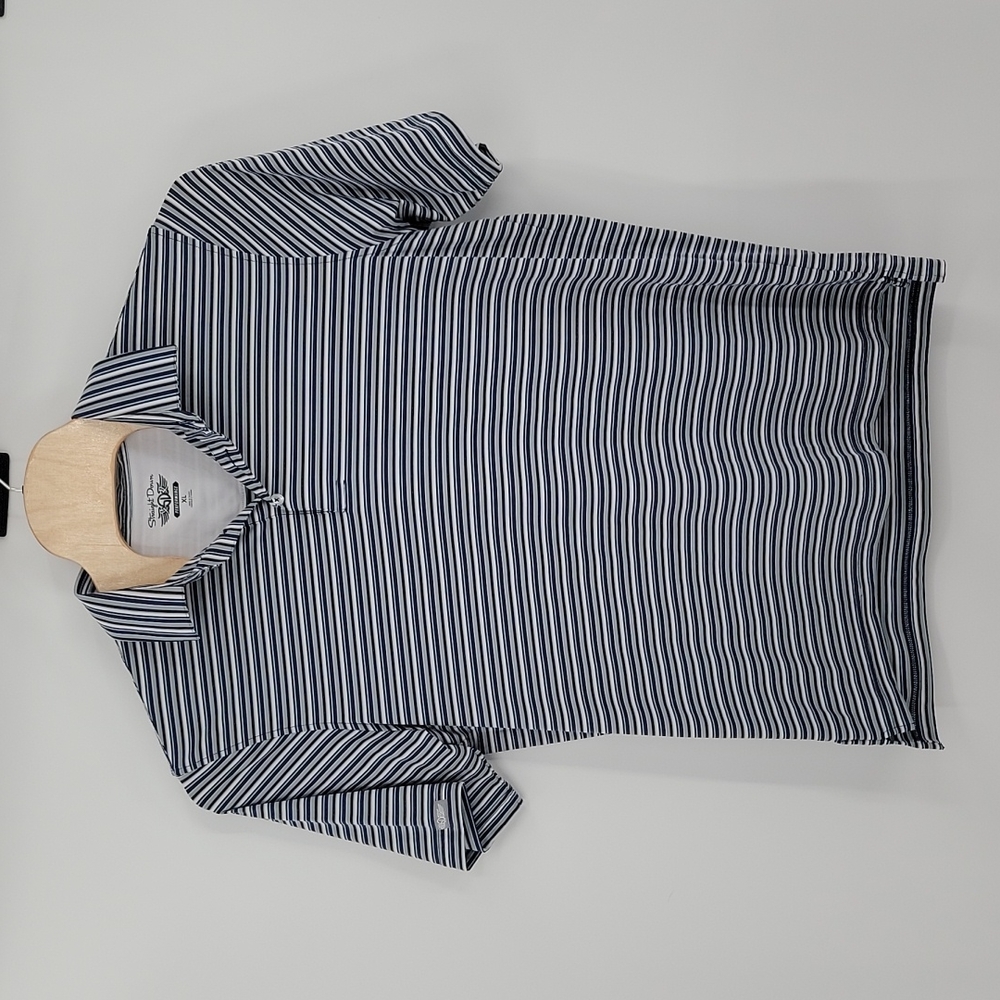 Straight Down Performance Men's XL Golf Polo Shirt‎ Striped No Embroidery